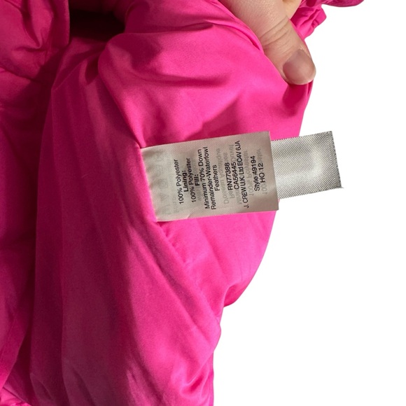 J. Crew Quilted Puffer Vest Excursion Hot Pink Gold Down Fill Zip Women's XL - Picture 5 of 5